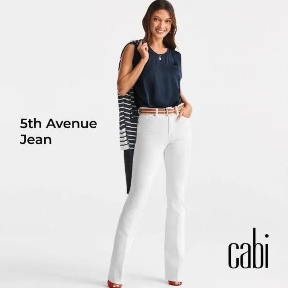 CAbi White Straight Leg Jeans Polished Look